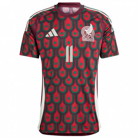 Kandiny Hombre Camiseta México Diego Lainez #11 Granate 1ª Equipación 24-26 La Camisa Chile