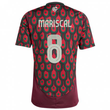 Kandiny Hombre Camiseta México Salvador Mariscal #8 Granate 1ª Equipación 24-26 La Camisa Chile