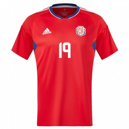 Kandiny Hombre Camiseta Costa Rica Fabricio Aleman #19 Rojo 1ª Equipación 24-26 La Camisa Chile
