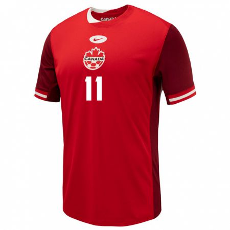 Kandiny Hombre Camiseta Canadá Kevaughn Tavernier #11 Rojo 1ª Equipación 24-26 La Camisa Chile