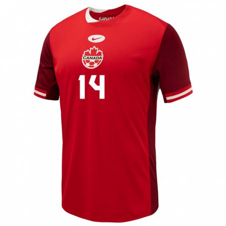 Kandiny Hombre Camiseta Canadá Gabriel Pellegrino #14 Rojo 1ª Equipación 24-26 La Camisa Chile