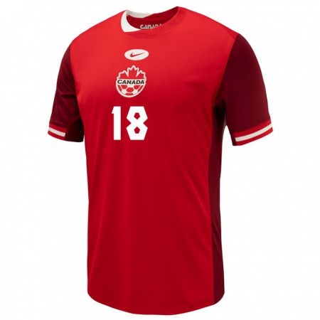 Kandiny Hombre Camiseta Canadá Alexander O'brien #18 Rojo 1ª Equipación 24-26 La Camisa Chile