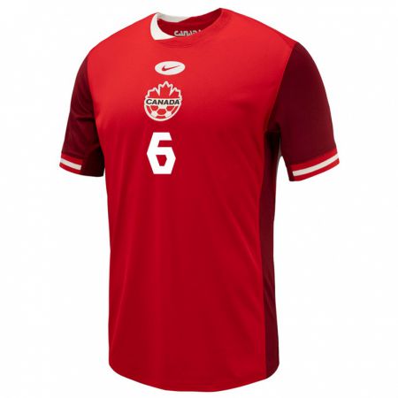 Kandiny Hombre Camiseta Canadá Matteo Campagna #6 Rojo 1ª Equipación 24-26 La Camisa Chile