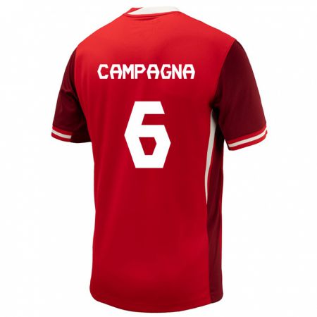Kandiny Hombre Camiseta Canadá Matteo Campagna #6 Rojo 1ª Equipación 24-26 La Camisa Chile