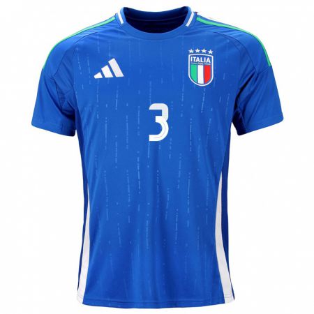 Kandiny Hombre Camiseta Italia Federico Dimarco #3 Azul 1ª Equipación 24-26 La Camisa Chile