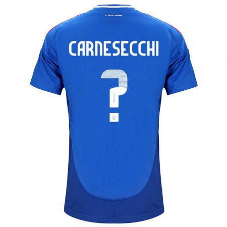 Kandiny Hombre Camiseta Italia Marco Carnesecchi #0 Azul 1ª Equipación 24-26 La Camisa Chile