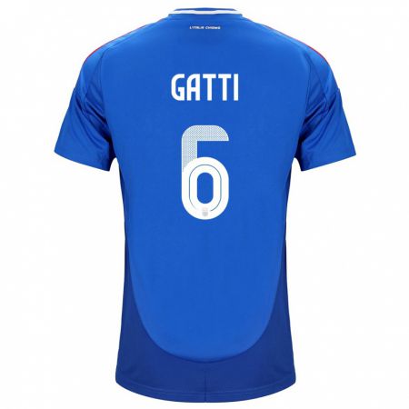 Kandiny Hombre Camiseta Italia Federico Gatti #6 Azul 1ª Equipación 24-26 La Camisa Chile