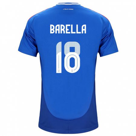 Kandiny Hombre Camiseta Italia Nicolò Barella #18 Azul 1ª Equipación 24-26 La Camisa Chile