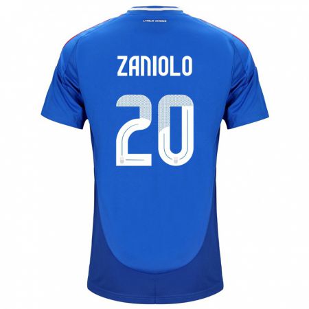 Kandiny Hombre Camiseta Italia Nicolò Zaniolo #20 Azul 1ª Equipación 24-26 La Camisa Chile