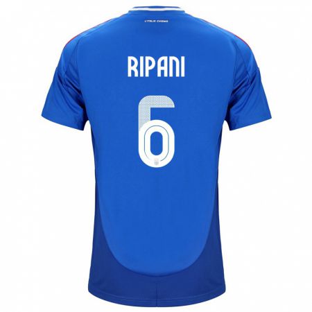 Kandiny Hombre Camiseta Italia Diego Ripani #6 Azul 1ª Equipación 24-26 La Camisa Chile