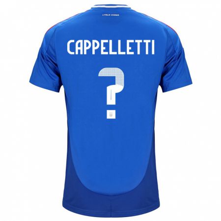 Kandiny Hombre Camiseta Italia Mattia Cappelletti #0 Azul 1ª Equipación 24-26 La Camisa Chile