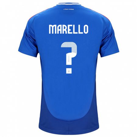 Kandiny Hombre Camiseta Italia Mattia Marello #0 Azul 1ª Equipación 24-26 La Camisa Chile