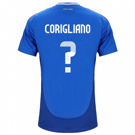 Kandiny Hombre Camiseta Italia Thomas Corigliano #0 Azul 1ª Equipación 24-26 La Camisa Chile