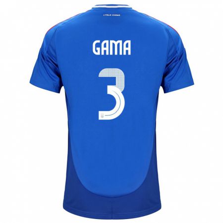 Kandiny Hombre Camiseta Italia Sara Gama #3 Azul 1ª Equipación 24-26 La Camisa Chile