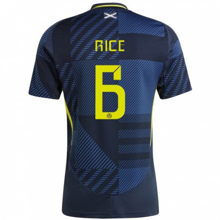 Kandiny Hombre Camiseta Escocia Bailey Rice #6 Azul Oscuro 1ª Equipación 24-26 La Camisa Chile