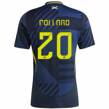 Kandiny Hombre Camiseta Escocia Lancelot Pollard #20 Azul Oscuro 1ª Equipación 24-26 La Camisa Chile