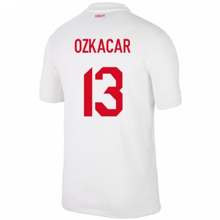 Kandiny Hombre Camiseta Turquía Cenk Özkacar #13 Blanco 1ª Equipación 24-26 La Camisa Chile