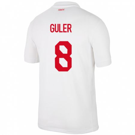 Kandiny Hombre Camiseta Turquía Arda Güler #8 Blanco 1ª Equipación 24-26 La Camisa Chile