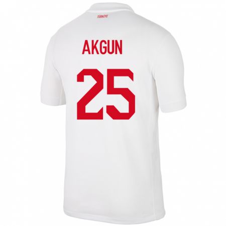 Kandiny Hombre Camiseta Turquía Yunus Akgün #25 Blanco 1ª Equipación 24-26 La Camisa Chile