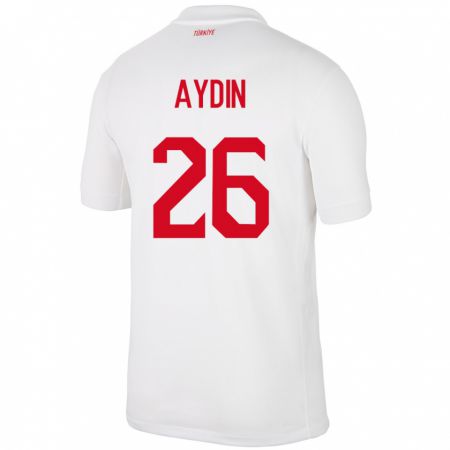 Kandiny Hombre Camiseta Turquía Oğuz Aydın #26 Blanco 1ª Equipación 24-26 La Camisa Chile