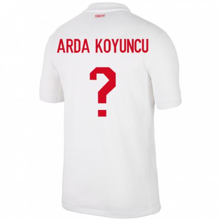 Kandiny Hombre Camiseta Turquía Efe Arda Koyuncu #0 Blanco 1ª Equipación 24-26 La Camisa Chile