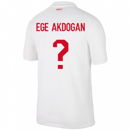 Kandiny Hombre Camiseta Turquía Hasan Ege Akdoğan #0 Blanco 1ª Equipación 24-26 La Camisa Chile