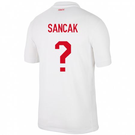 Kandiny Hombre Camiseta Turquía Tolga Sancak #0 Blanco 1ª Equipación 24-26 La Camisa Chile