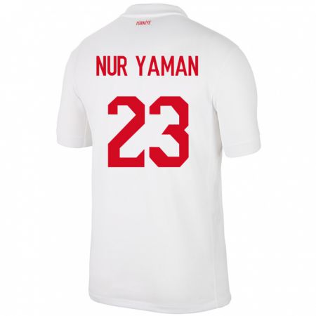 Kandiny Hombre Camiseta Turquía Gamze Nur Yaman #23 Blanco 1ª Equipación 24-26 La Camisa Chile