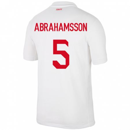 Kandiny Hombre Camiseta Turquía Sejde Aylin Abrahamsson #5 Blanco 1ª Equipación 24-26 La Camisa Chile