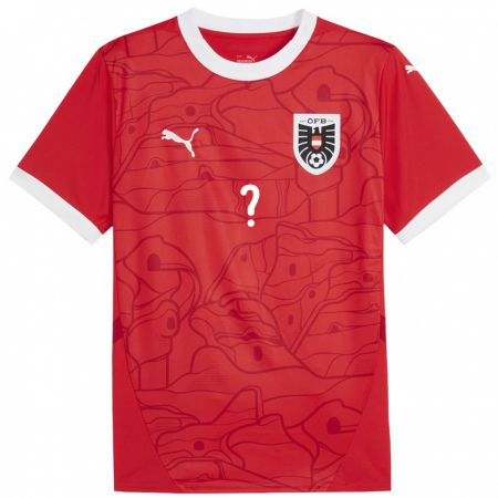 Kandiny Hombre Camiseta Austria Lukas Jungwirth #0 Rojo 1ª Equipación 24-26 La Camisa Chile