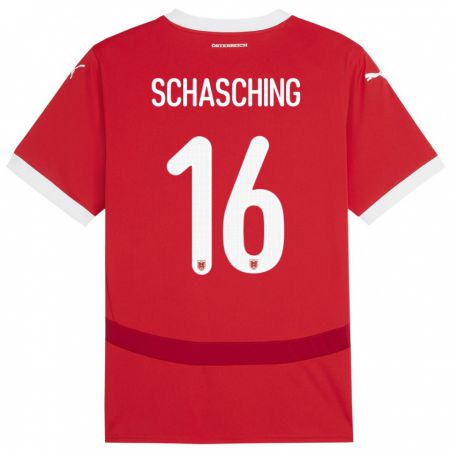 Kandiny Hombre Camiseta Austria Annabel Schasching #16 Rojo 1ª Equipación 24-26 La Camisa Chile