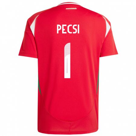 Kandiny Hombre Camiseta Hungría Ármin Pécsi #1 Rojo 1ª Equipación 24-26 La Camisa Chile