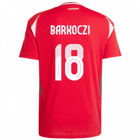 Kandiny Hombre Camiseta Hungría Barnabás Barkóczi #18 Rojo 1ª Equipación 24-26 La Camisa Chile