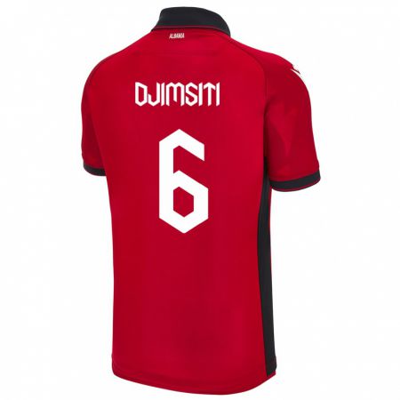 Kandiny Hombre Camiseta Albania Berat Djimsiti #6 Rojo 1ª Equipación 24-26 La Camisa Chile