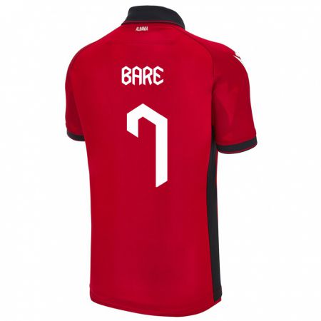 Kandiny Hombre Camiseta Albania Keidi Bare #7 Rojo 1ª Equipación 24-26 La Camisa Chile