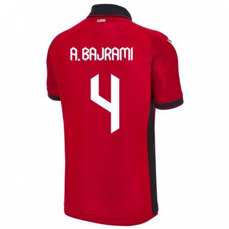 Kandiny Hombre Camiseta Albania Adrian Bajrami #4 Rojo 1ª Equipación 24-26 La Camisa Chile