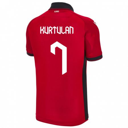 Kandiny Hombre Camiseta Albania Arda Kurtulan #7 Rojo 1ª Equipación 24-26 La Camisa Chile