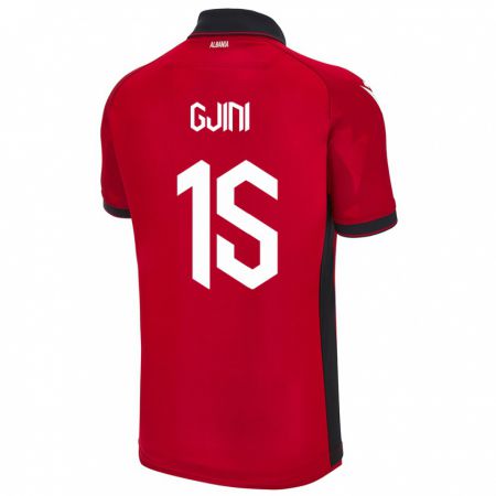 Kandiny Hombre Camiseta Albania Elmando Gjini #15 Rojo 1ª Equipación 24-26 La Camisa Chile