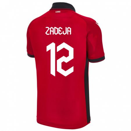 Kandiny Hombre Camiseta Albania Darius Zadeja #12 Rojo 1ª Equipación 24-26 La Camisa Chile