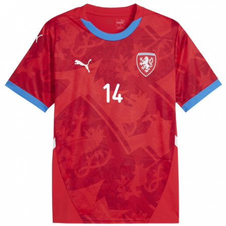 Kandiny Hombre Camiseta Chequia Klára Cvrčková #14 Rojo 1ª Equipación 24-26 La Camisa Chile