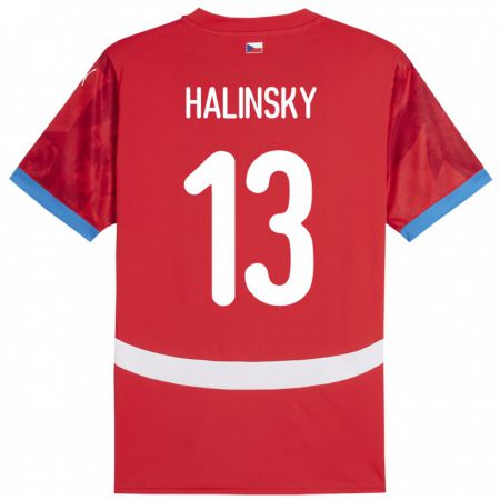 Kandiny Hombre Camiseta Chequia Denis Halinsky #13 Rojo 1ª Equipación 24-26 La Camisa Chile