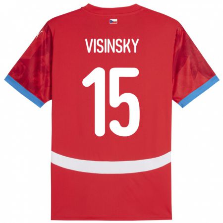 Kandiny Hombre Camiseta Chequia Denis Visinsky #15 Rojo 1ª Equipación 24-26 La Camisa Chile