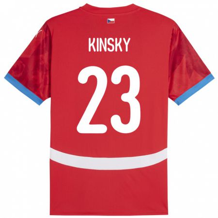 Kandiny Hombre Camiseta Chequia Antonin Kinsky #23 Rojo 1ª Equipación 24-26 La Camisa Chile