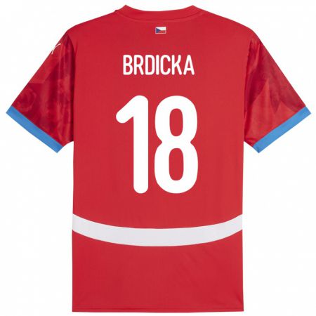 Kandiny Hombre Camiseta Chequia Filip Brdicka #18 Rojo 1ª Equipación 24-26 La Camisa Chile