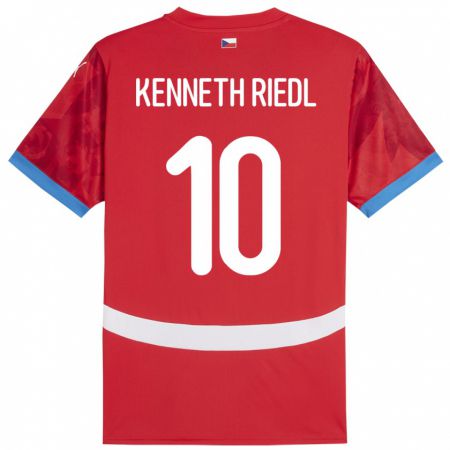 Kandiny Hombre Camiseta Chequia Victor Kenneth Riedl #10 Rojo 1ª Equipación 24-26 La Camisa Chile