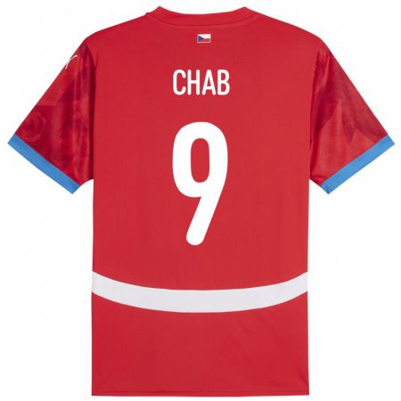 Kandiny Hombre Camiseta Chequia Adam Chab #9 Rojo 1ª Equipación 24-26 La Camisa Chile