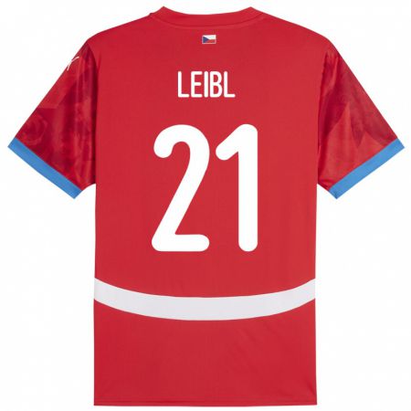 Kandiny Hombre Camiseta Chequia Adam Leibl #21 Rojo 1ª Equipación 24-26 La Camisa Chile