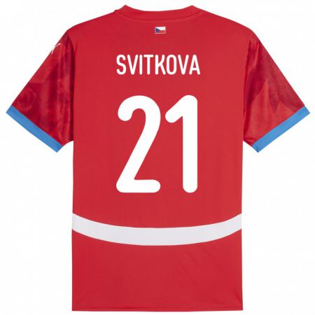 Kandiny Hombre Camiseta Chequia Kateřina Svitková #21 Rojo 1ª Equipación 24-26 La Camisa Chile