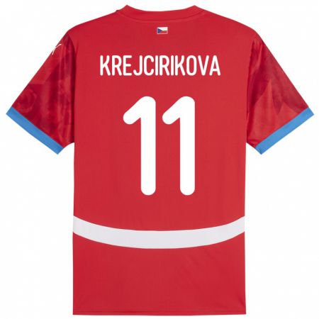 Kandiny Hombre Camiseta Chequia Tereza Krejčiříková #11 Rojo 1ª Equipación 24-26 La Camisa Chile