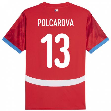 Kandiny Hombre Camiseta Chequia Barbora Polcarová #13 Rojo 1ª Equipación 24-26 La Camisa Chile